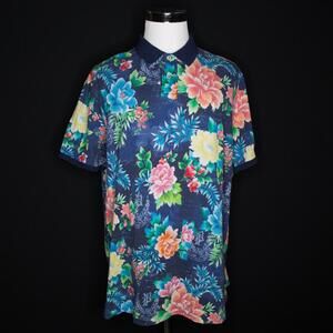 Men's Polo Ralph Lauren Blue Hawaiian Royal Floral Print Shirt Sz XXL